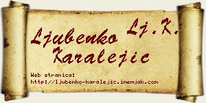 Ljubenko Karalejić vizit kartica